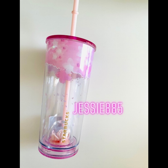 Starbucks Other - COPY - Pink sakura tumbler falling petals